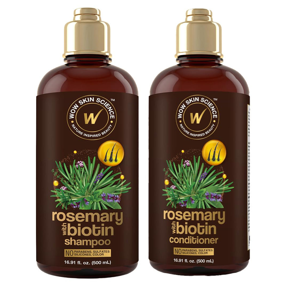 WOW Skin Science Shampoing Romarin Biotine en bouteille, stimulant potentiel des racines