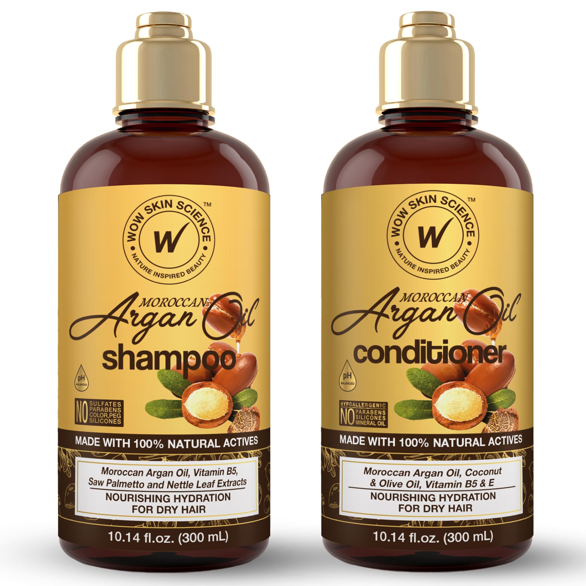WOW Skin Science shampooing argan – flacon visible pour hydratation et brillance potentielles.