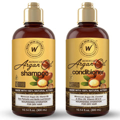 WOW Skin Science shampooing argan – flacon visible pour hydratation et brillance potentielles.
