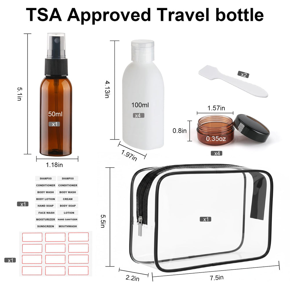 Wowang bouteilles 3-4oz TSA conformes prêtes à emporter