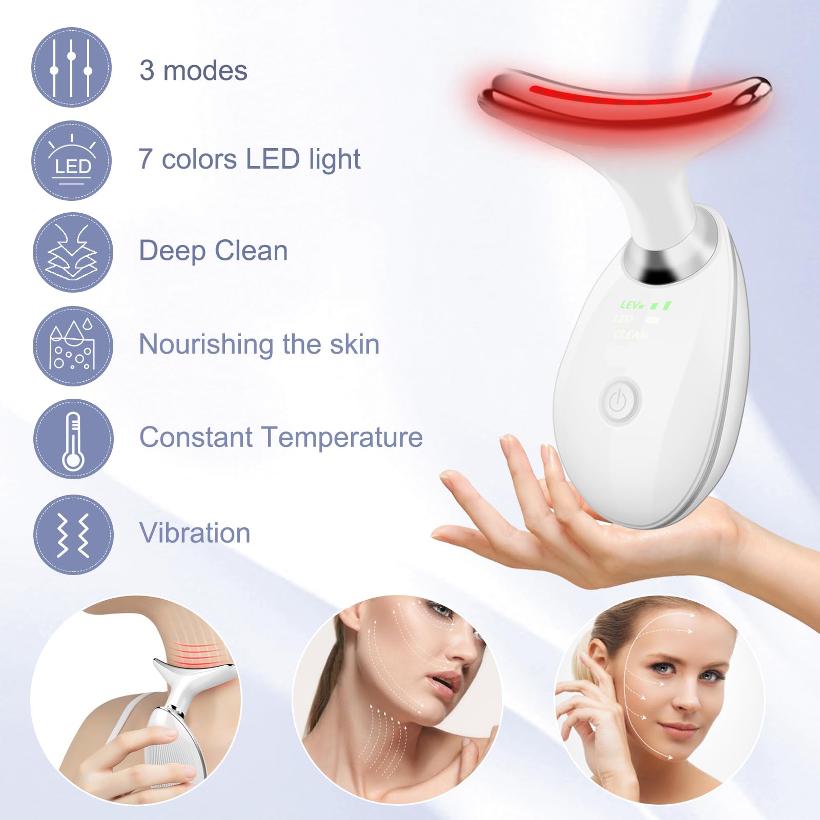 WOWPASS massage-visage tête-160-degres suit les contours du visage.