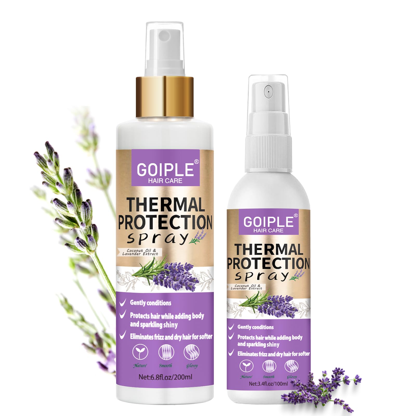 WOZUTUNT spray protecteur lavande protège les cheveux lors du coiffage.