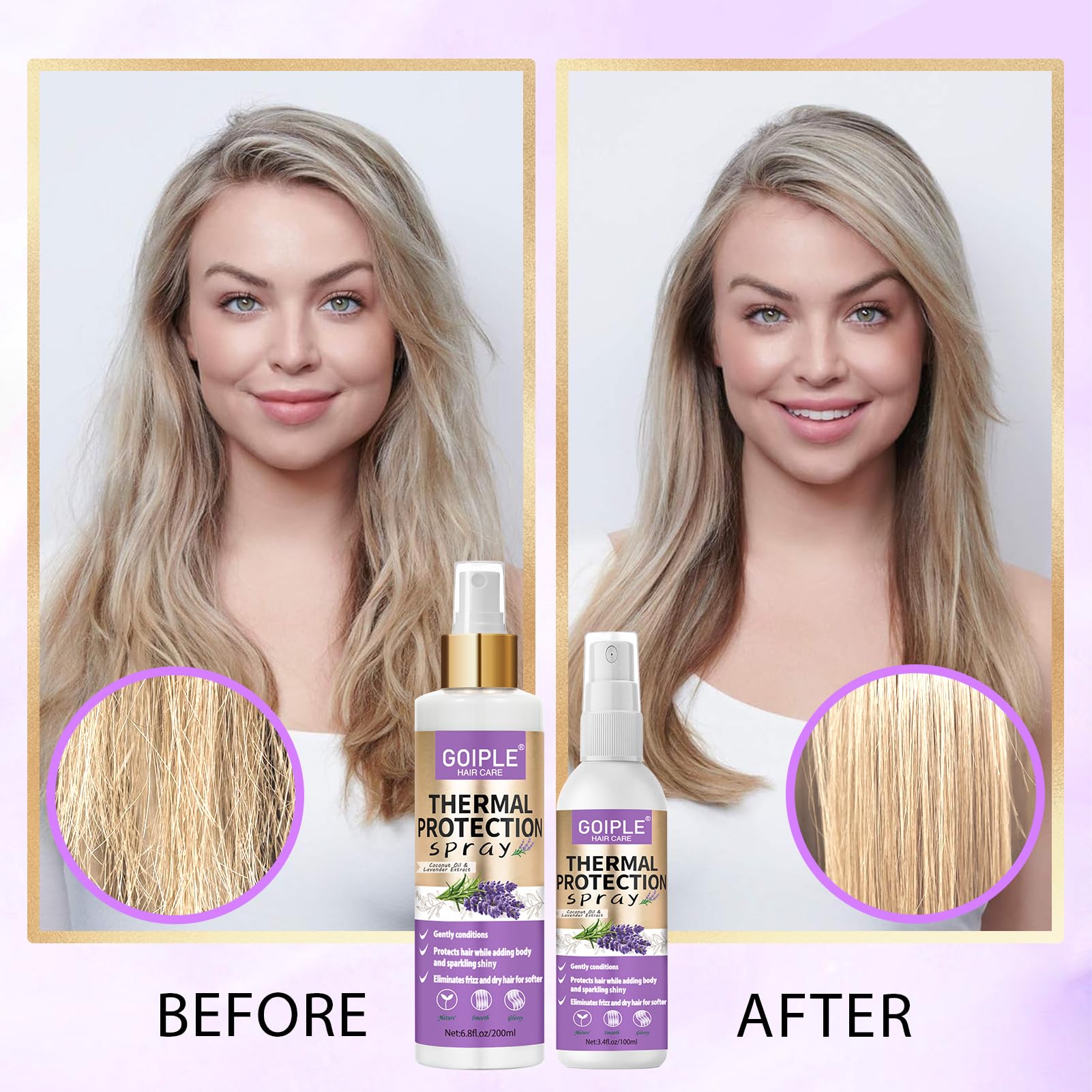 WOZUTUNT fini sans résidus laisse les cheveux propres après le brushing.