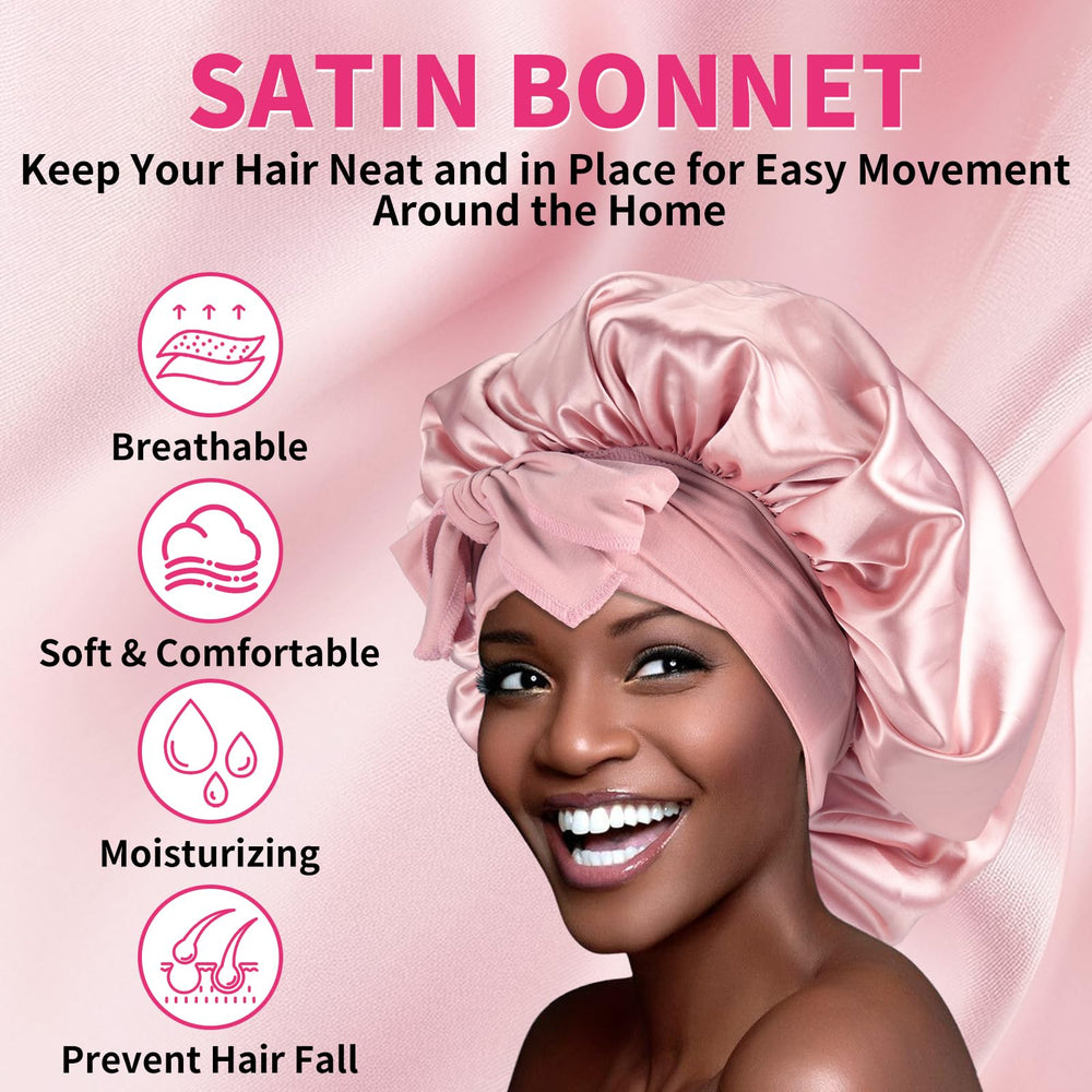 WOZUTUNT bonnet satin, protection nocturne pour les coiffures.