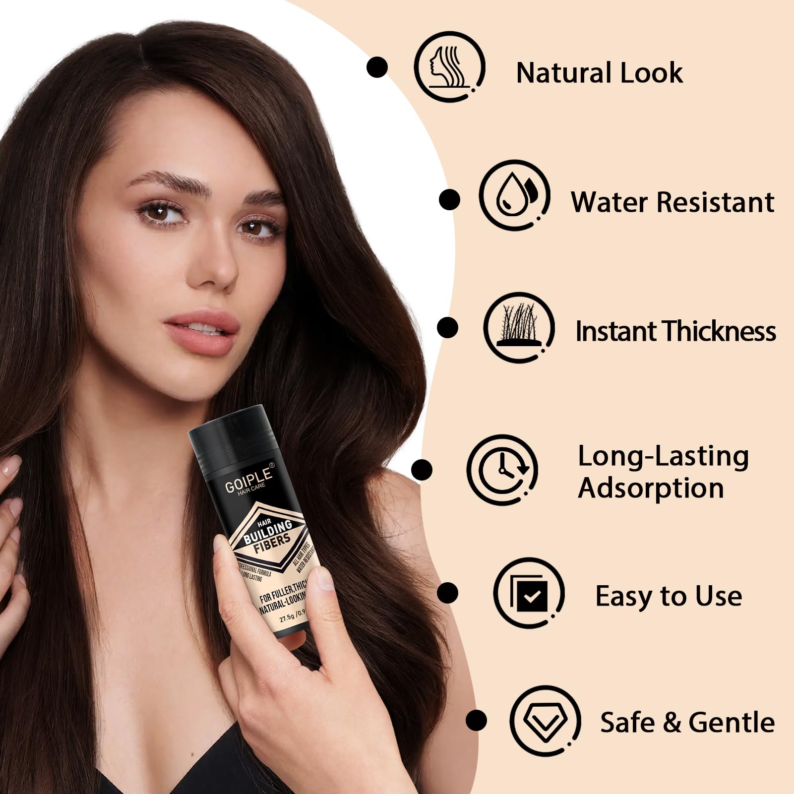 Spray densité cheveux et barbe WOZUTUNT offrant une adhérence durable.