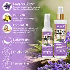 WOZUTUNT bouteille lavande huile coco protège la chaleur du coiffage.