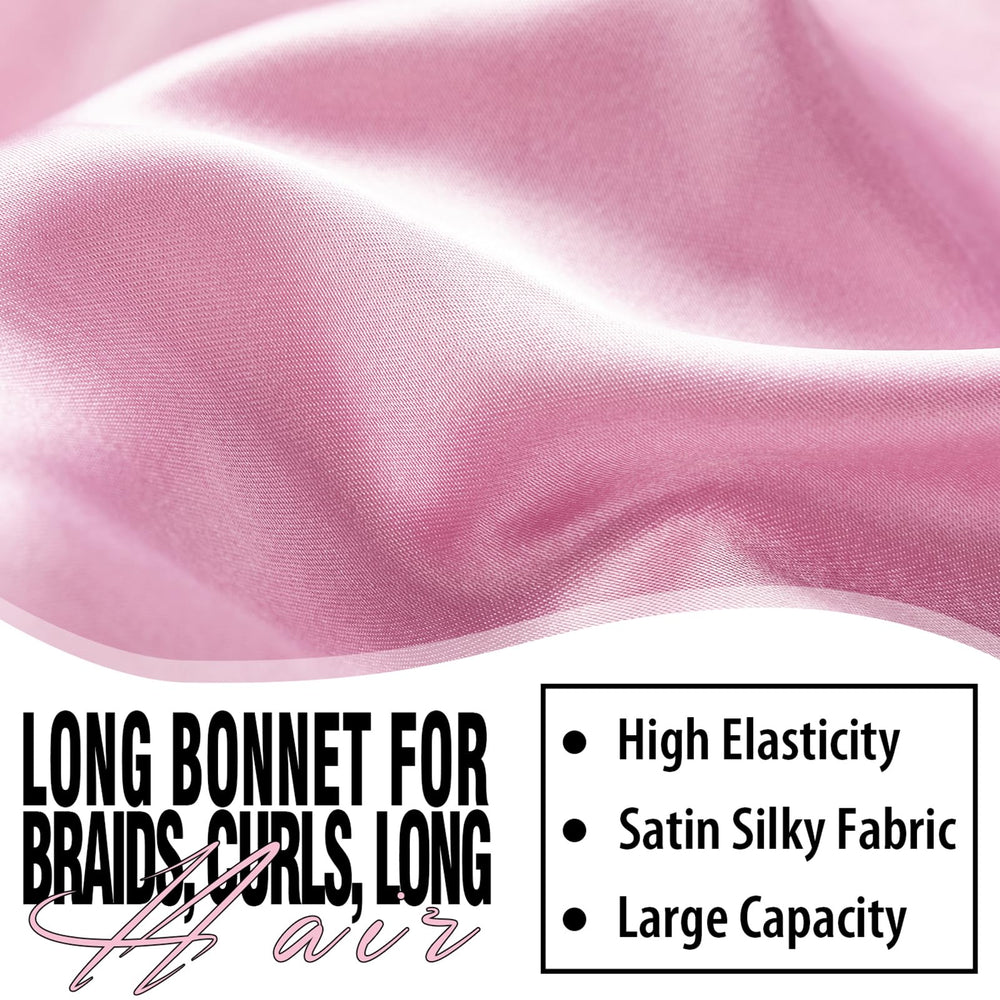 WOZUTUNT bonnet avec bande élastique rose, maintien sûr durant le sommeil.