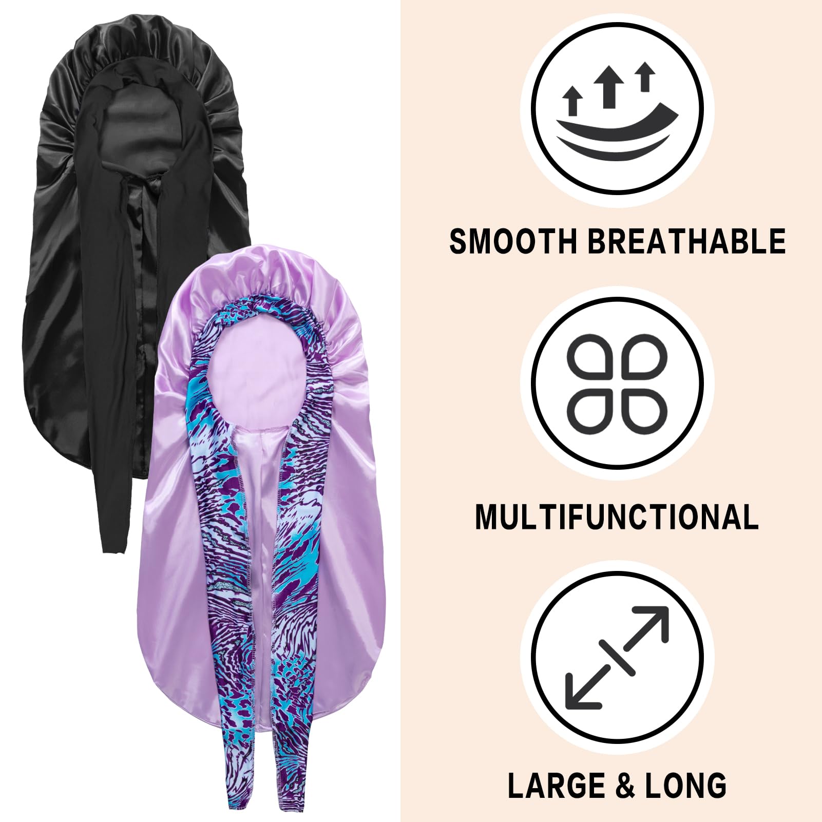 Protection anti-friction nocturne offerte par WOZUTUNT pour cheveux lisses.