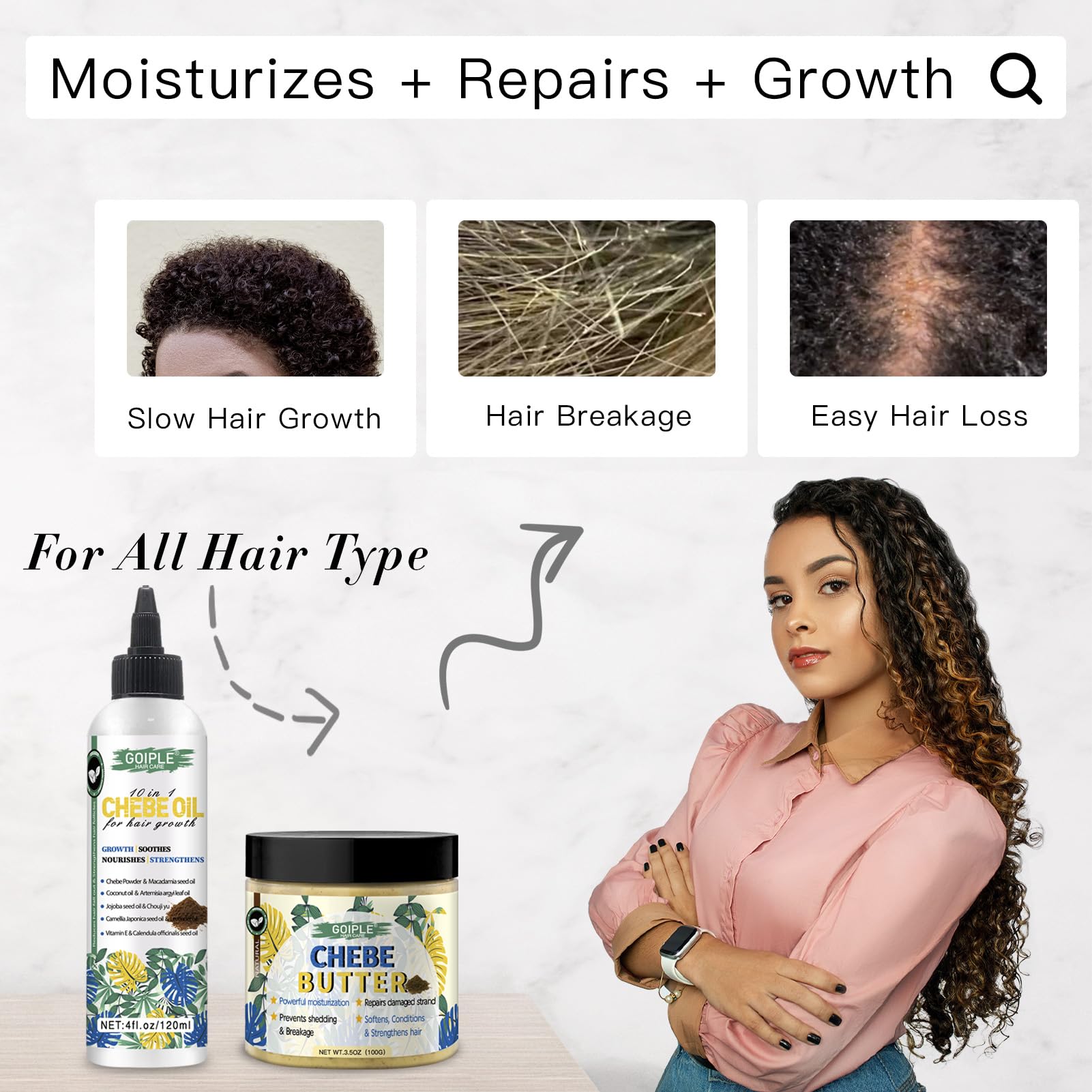 WOZUTUNT Chebe cheveux-frises-boucles, définition et souplesse des boucles.
