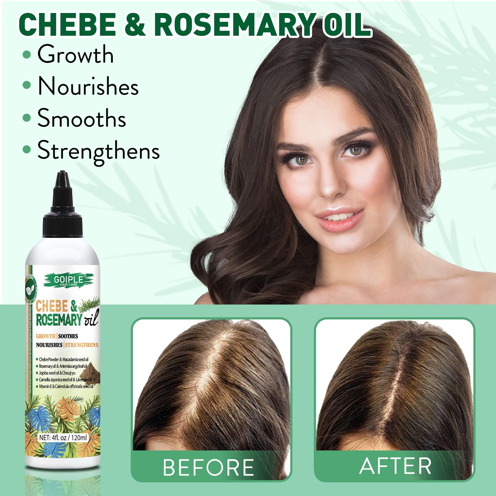 WOZUTUNT Chebe Romarin – massage du cuir chevelu pour une hydratation optimale