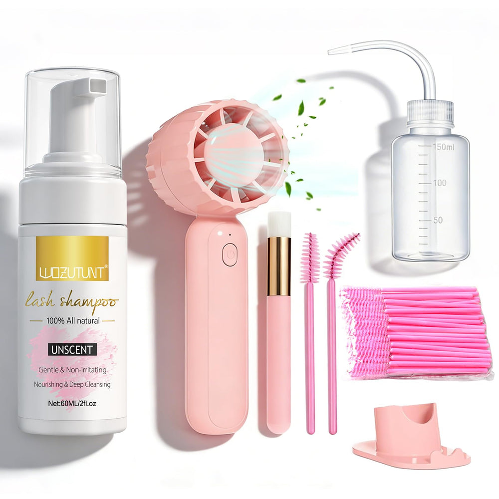 WOZUTUNT Nettoyant cils extensions lash mousse, nettoyage doux pour des extensions propres