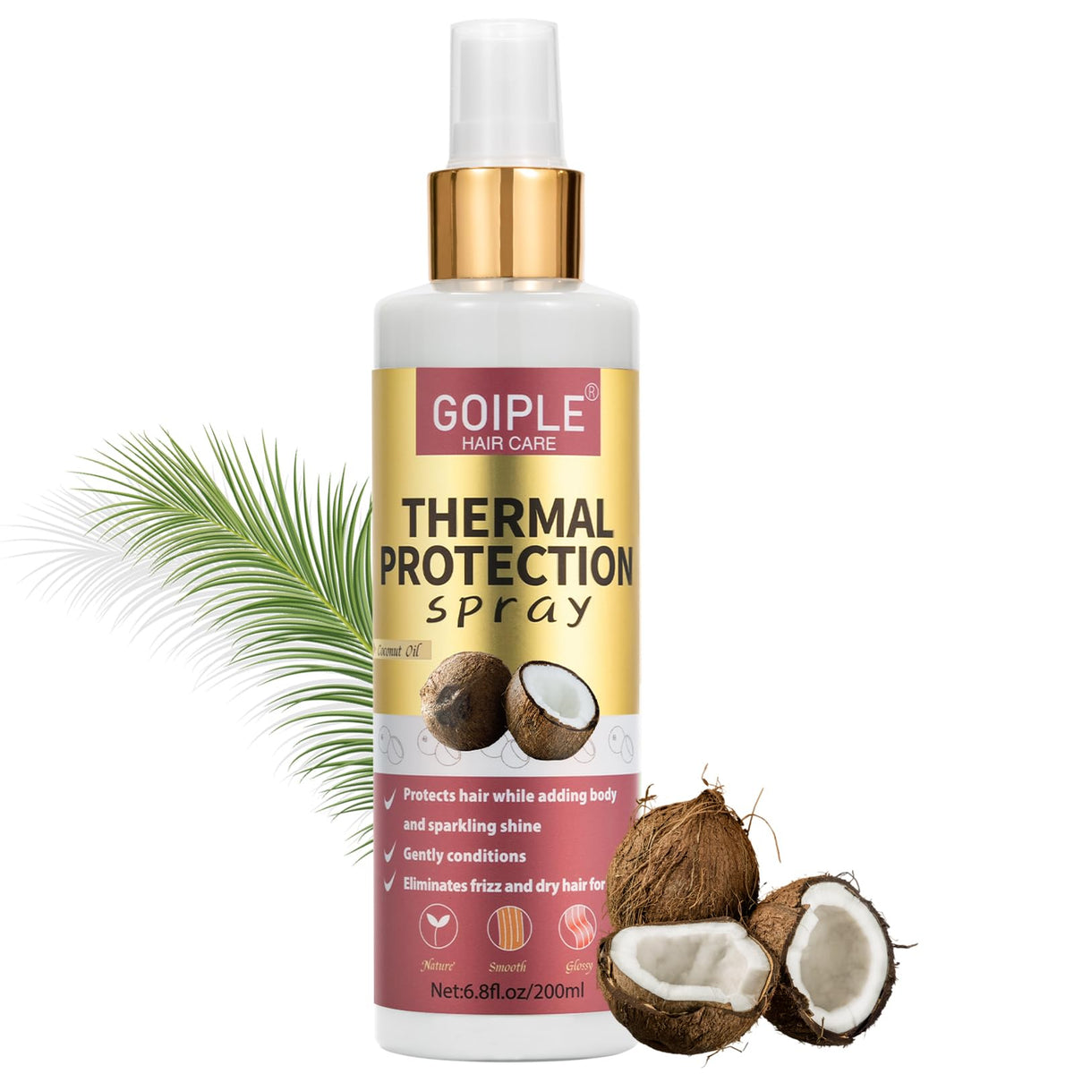 WOZUTUNT protecteur thermique coco – Bouteille spray pour cheveux, protège contre la chaleur.