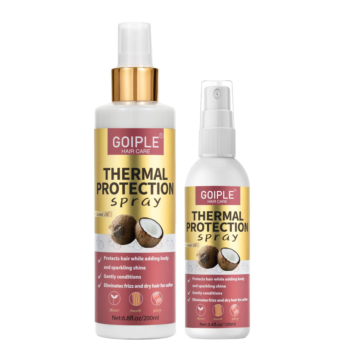 WOZUTUNT spray protection chaleur coco flacon protège les cheveux du coiffage thermique