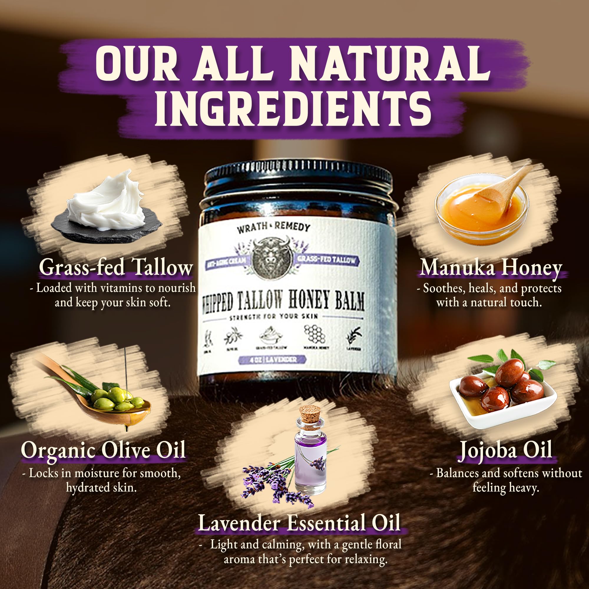 Wrath & Remedy ingrédients pâturage lavande: formulation naturelle issue de pâturage