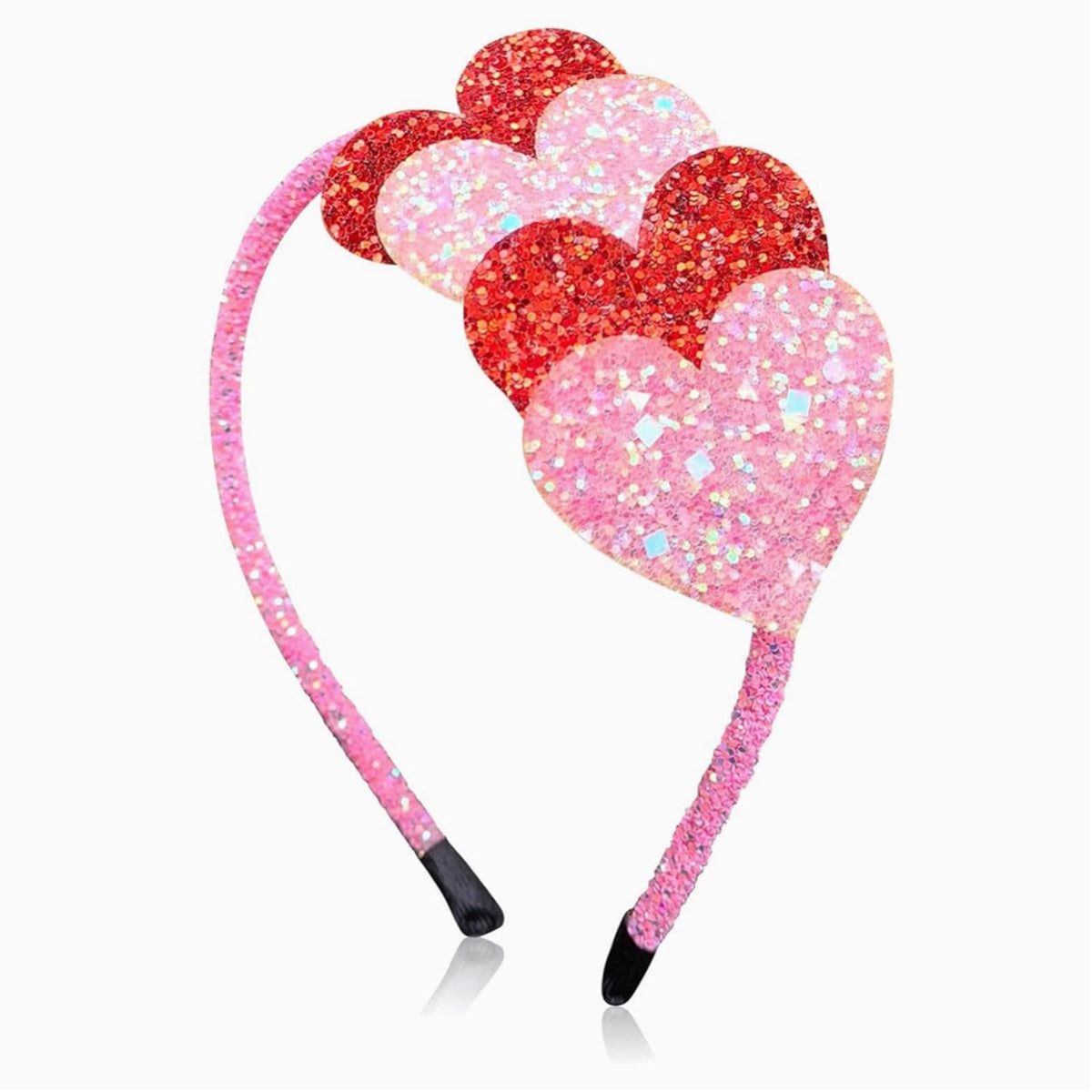 WRBAJIS bandeau coeur pailleté rouge, parfait pour soirées romantiques.