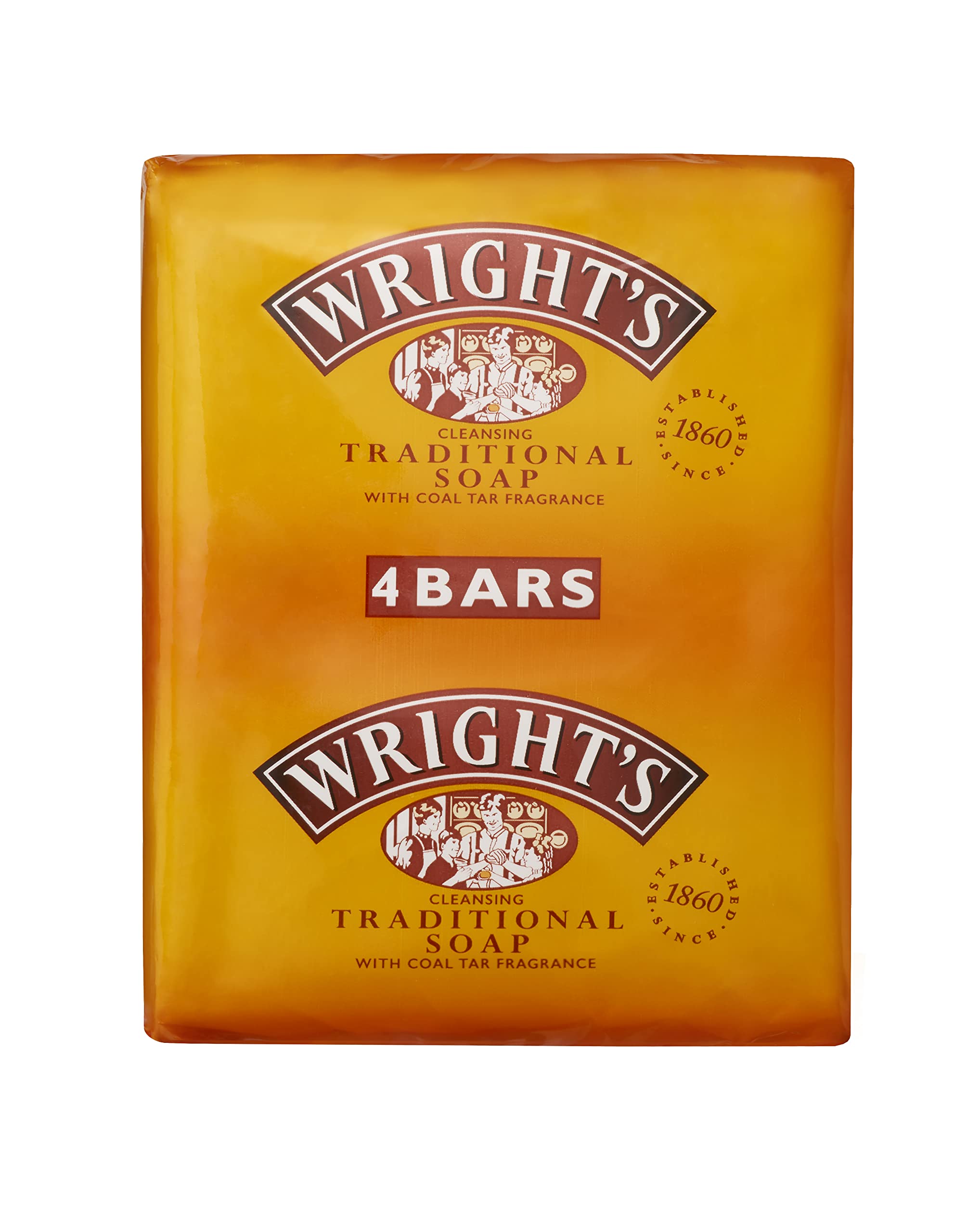 Savon Wright's goudron de houille pack 4 prêt pour la routine à la maison