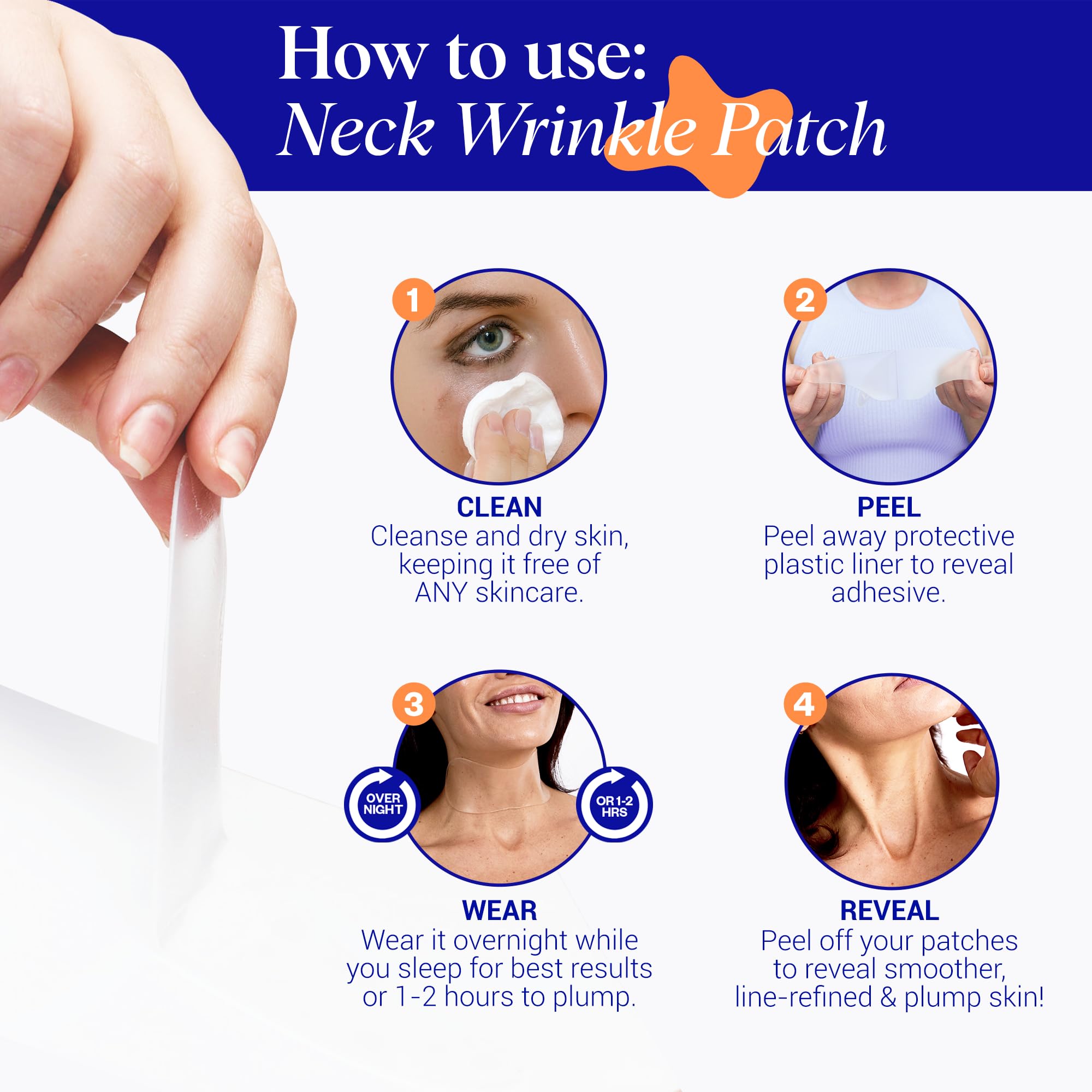 Microclimat hydratant créé par le patch Wrinkles Schminkles sur le cou.
