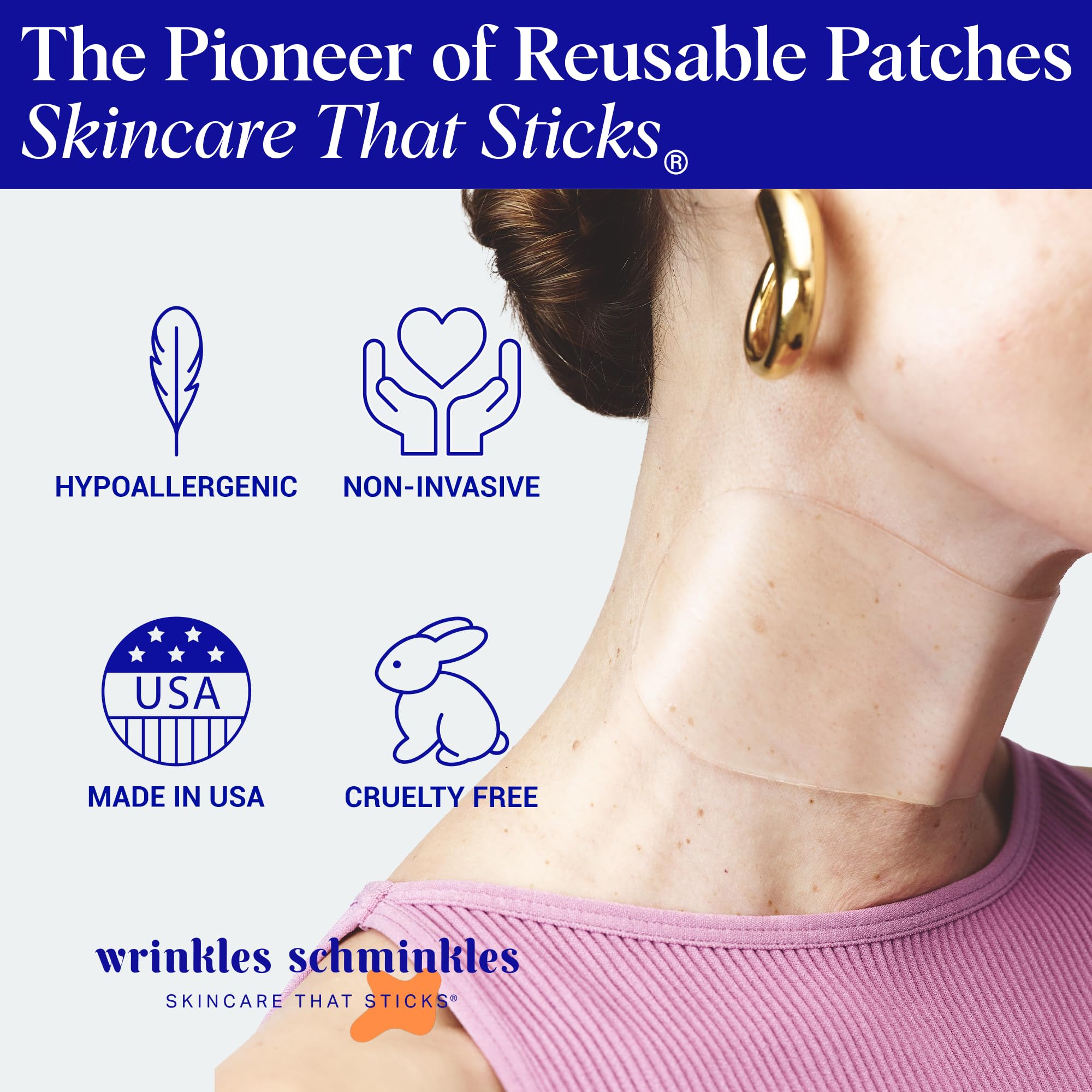 Texture silicone douce et sûre pour le patch Wrinkles Schminkles du cou.