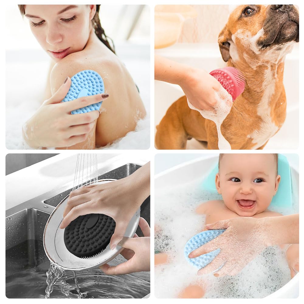 WRNZL gommage corps silicone 3-pack bleu, rinçage rapide et hygiène sans résidu.