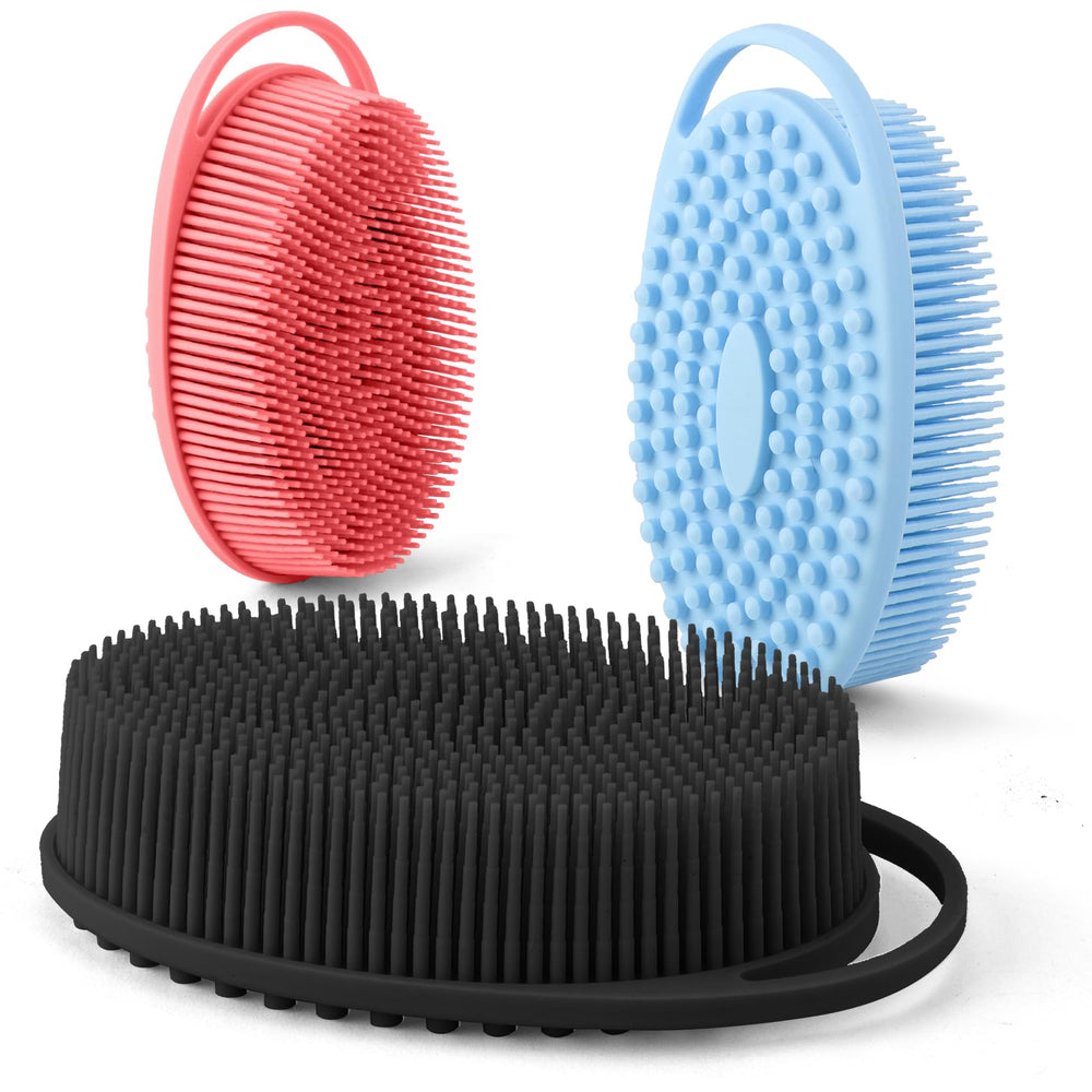 WRNZL gommage corps silicone 3-pack noir, exfoliation douce et nettoyage quotidien.