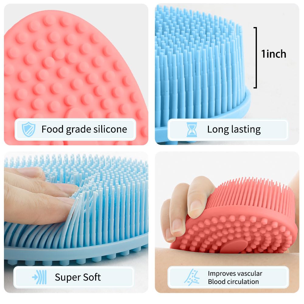 WRNZL gommage corps silicone 3-pack vert, massage léger et peau douce après douche.