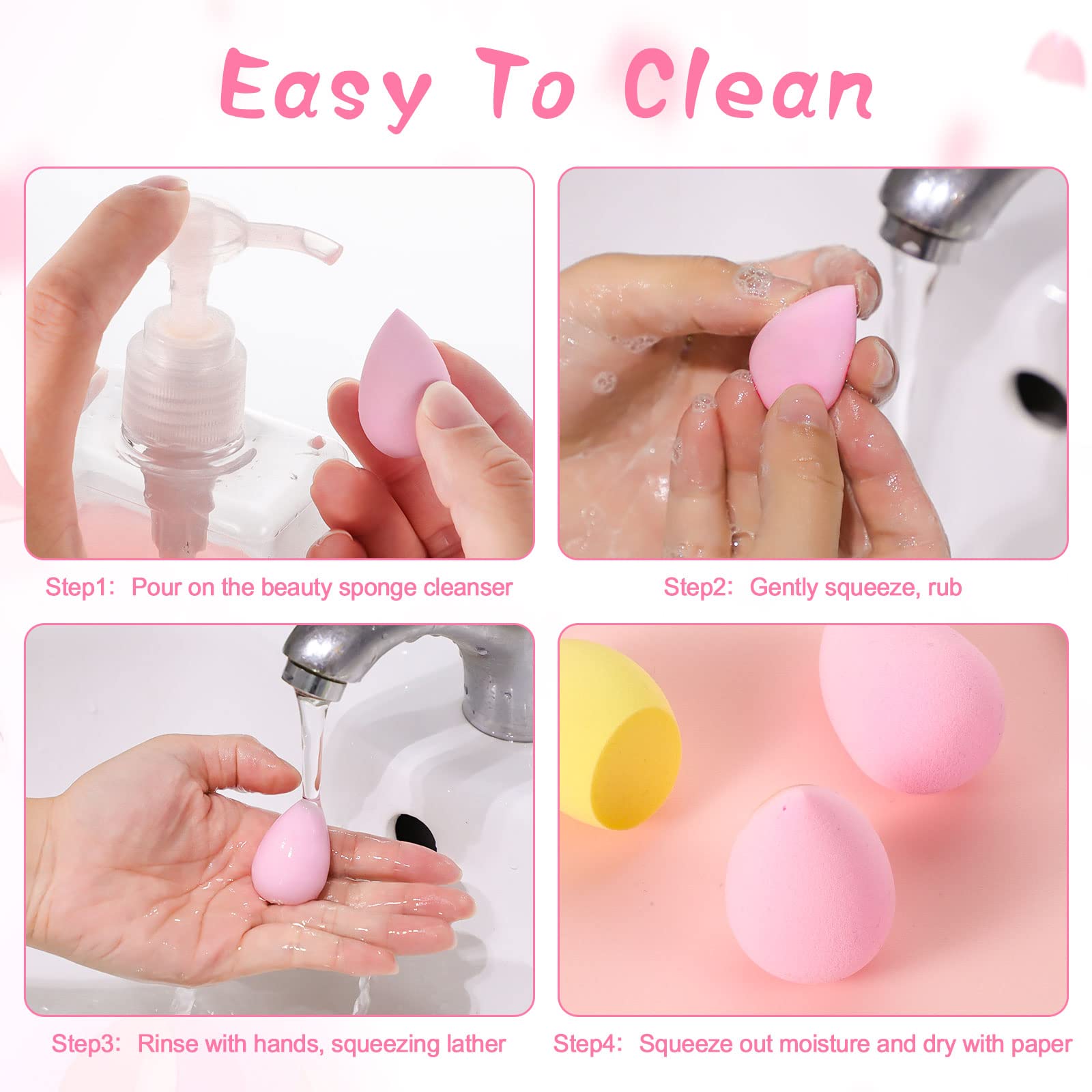 WSICSE éponges mini étui plastique – rangement pratique en voyage.