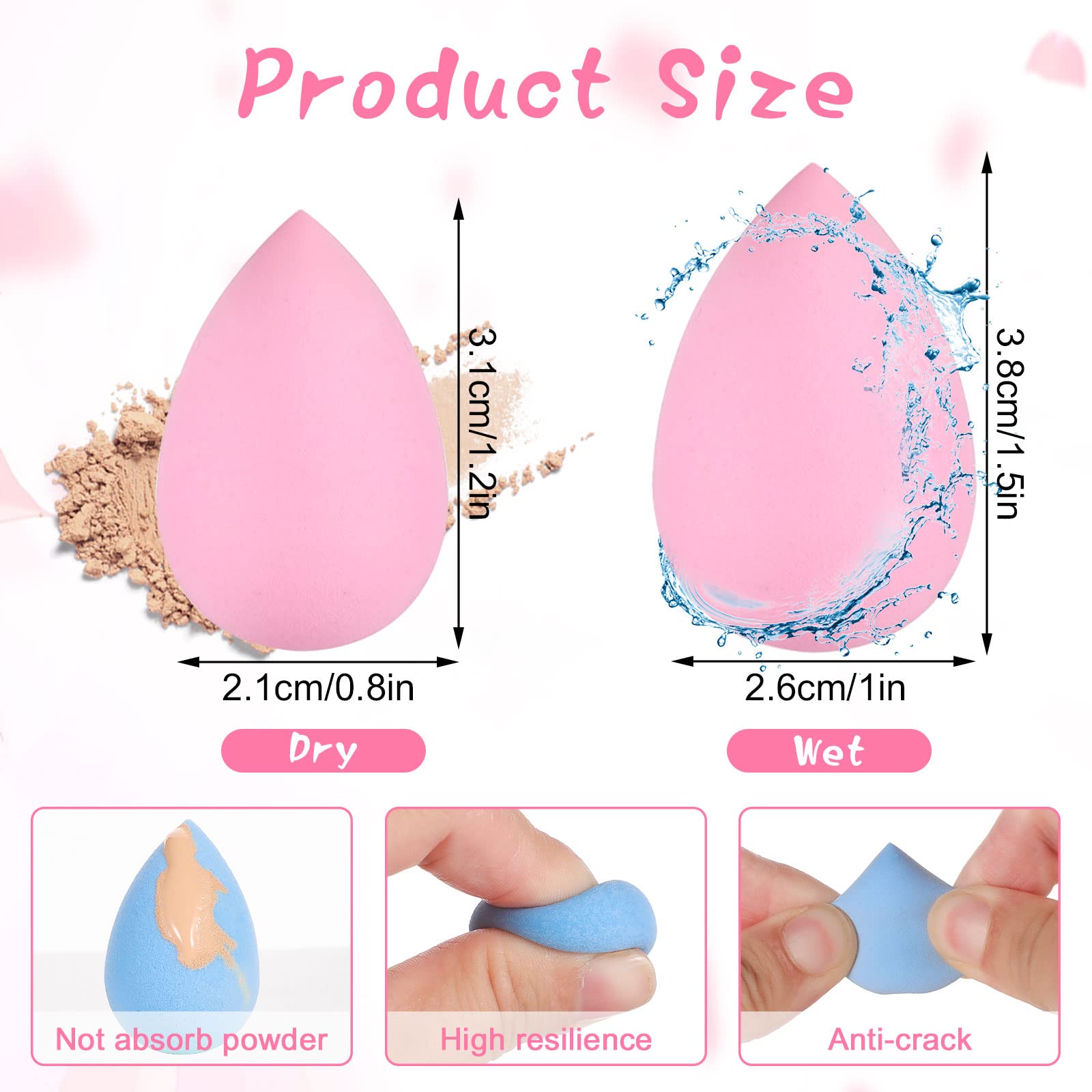 WSICSE éponges mini goutte d eau – dépose homogène du fond de teint.