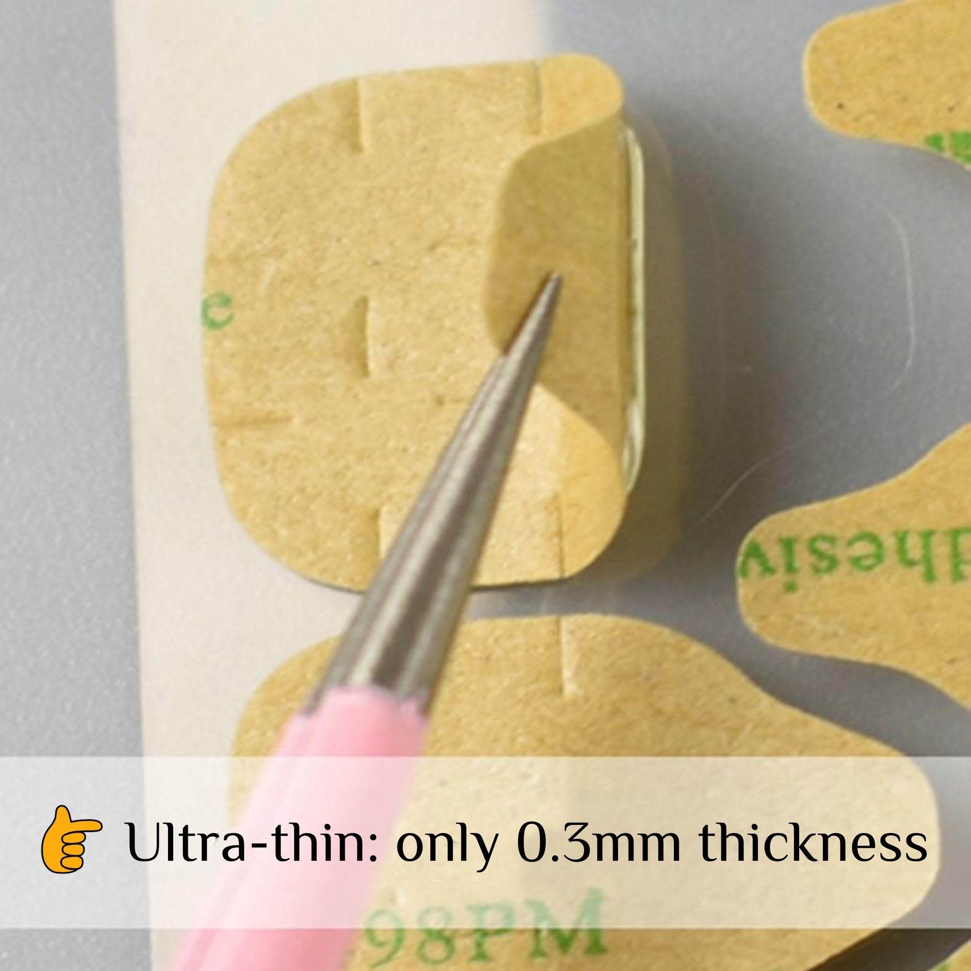 wsiliana détail pastilles ongles adhésives ultra-fines pour un rendu discret et durable.