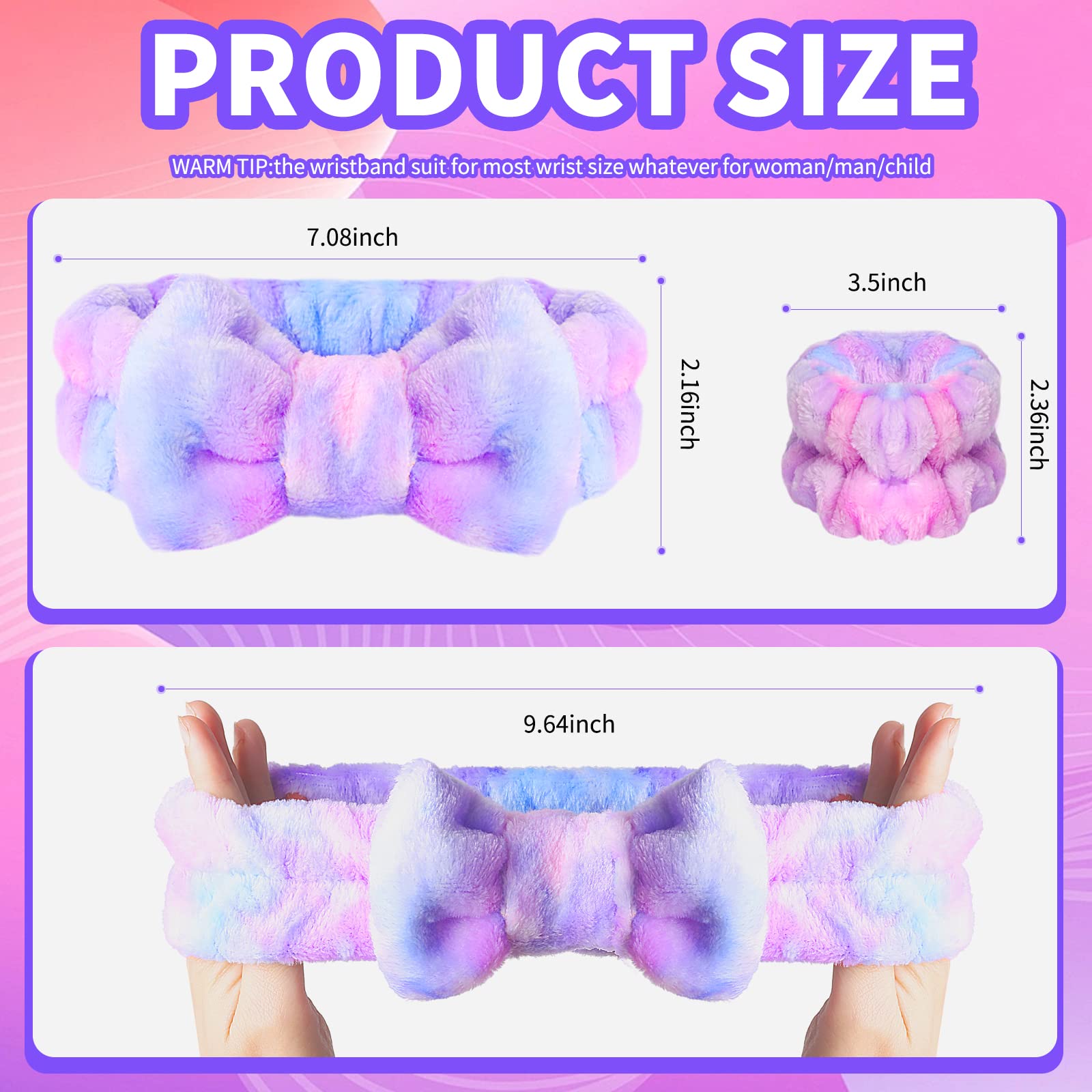 WSYUB bandeau visage doux en coton, toucher agréable et absorbant.
