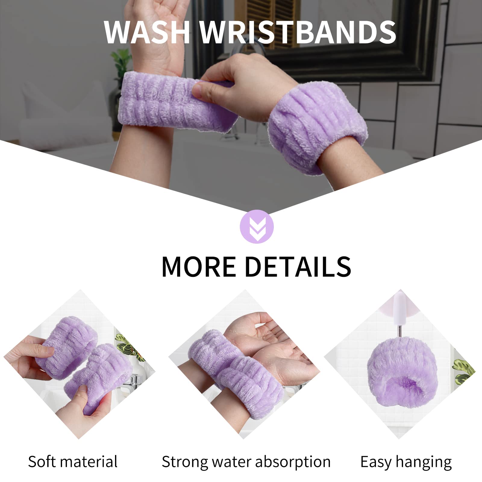 Kit WSYUB Spa violet, réutilisable et facile à laver