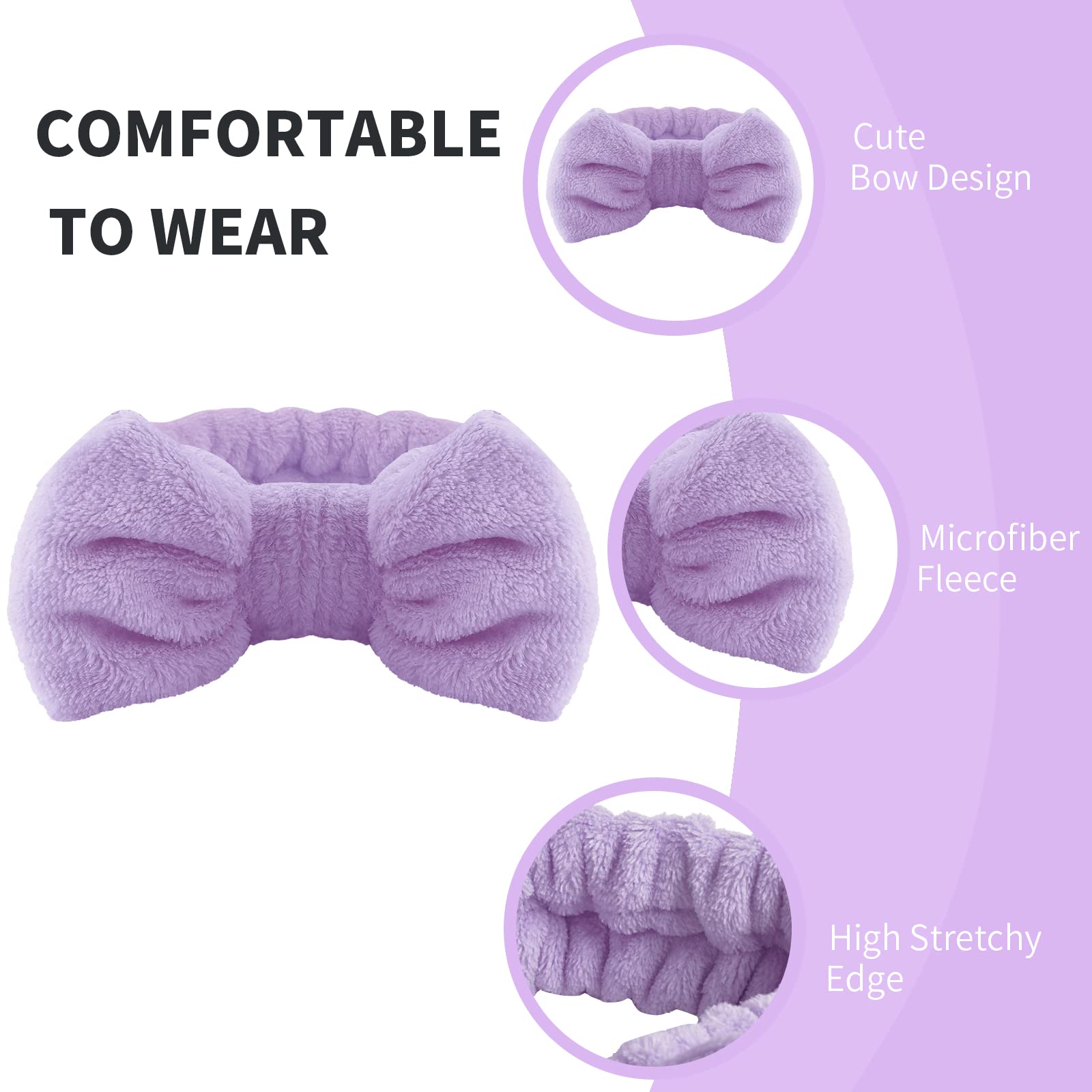Bracelets-poignet microfibre violet WSYUB, douceur et absorption rapide