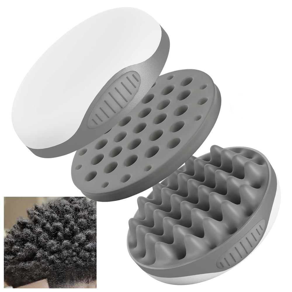Brosse WTTORDE en silicone gris – ensemble polyvalent pour boucles et coiffage.