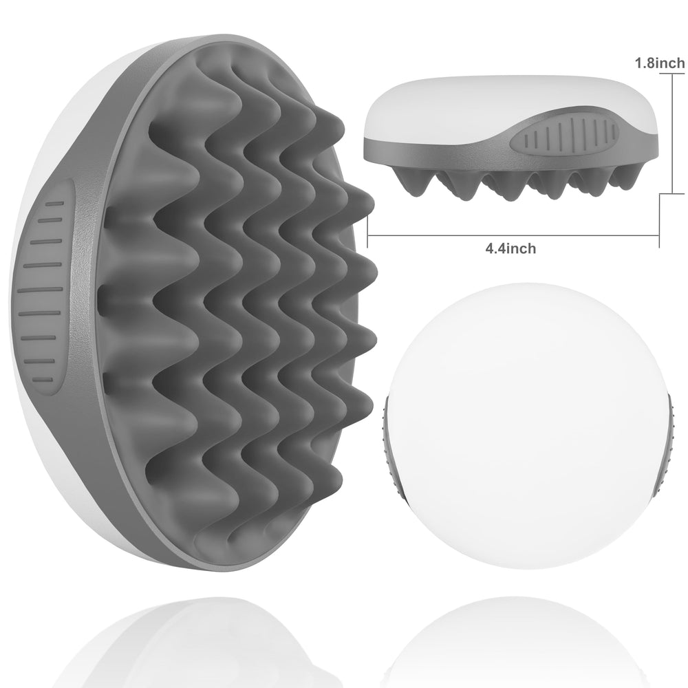 Brosse WTTORDE en silicone gris, face double – surfaces plate et ondulée pour textures variées.