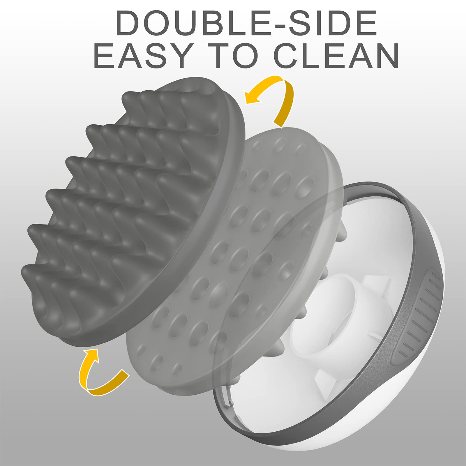 Brosse WTTORDE silicone gris – format voyage pratique pour emporter partout.