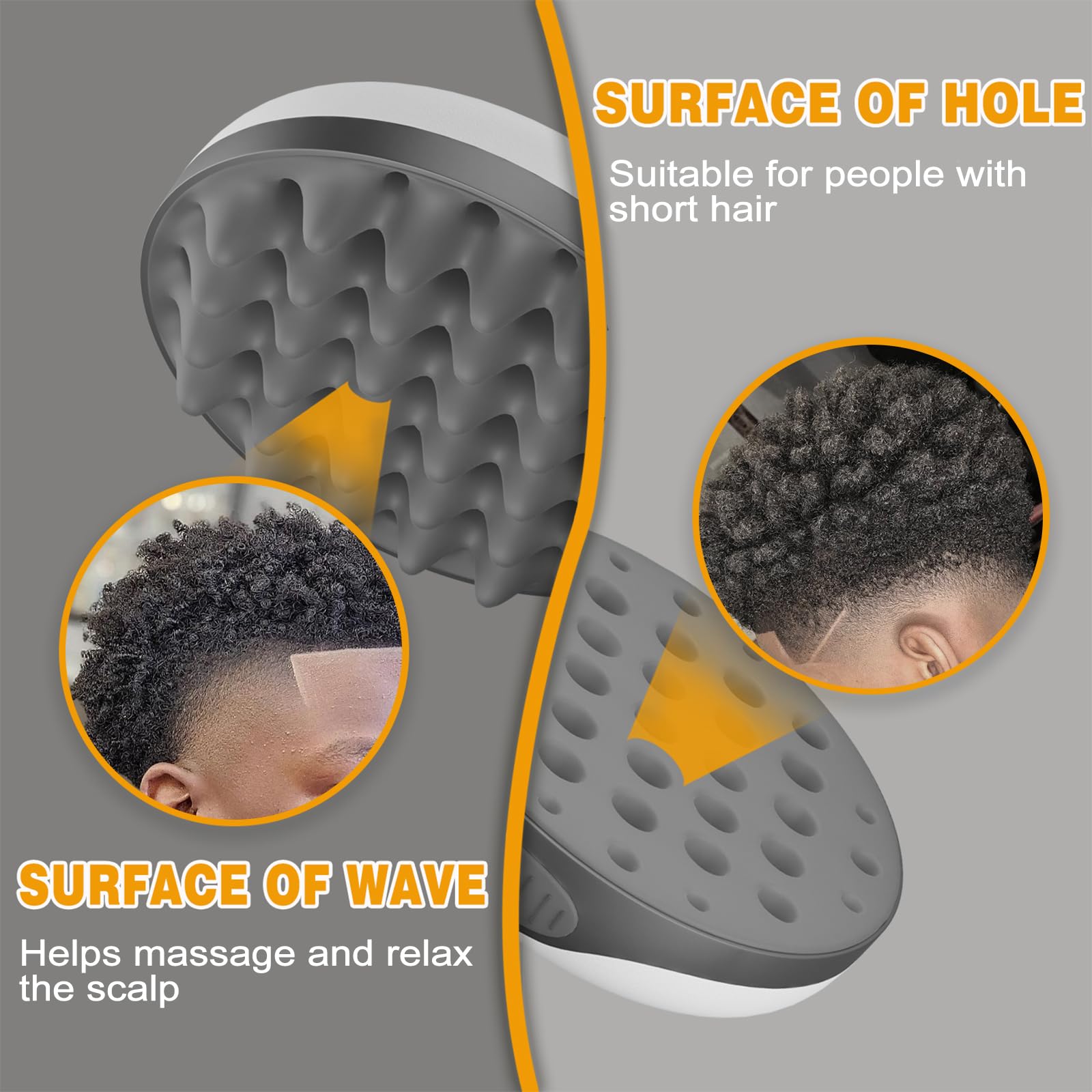Brosse WTTORDE silicone gris – prise en main confortable pour toute la famille.