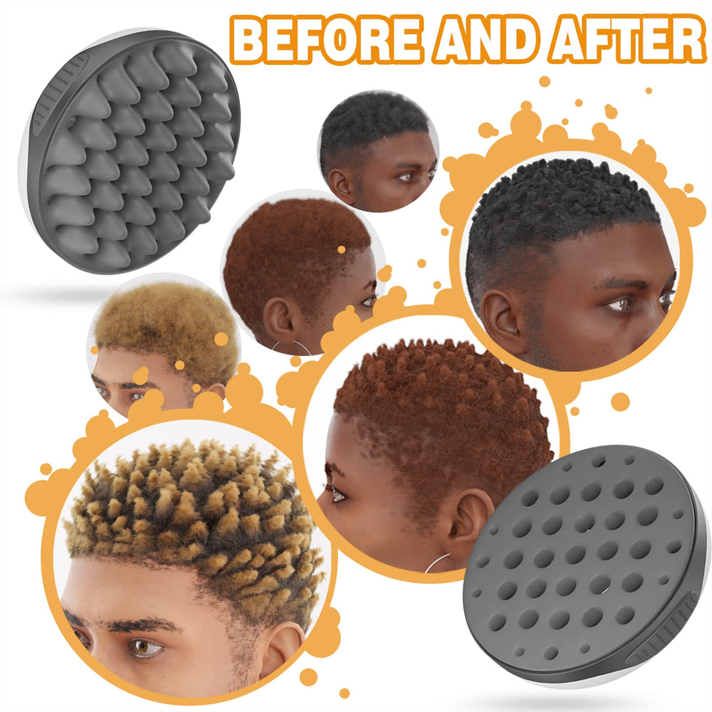 Brosse WTTORDE silicone gris – trous de tailles différentes pour varier les boucles.