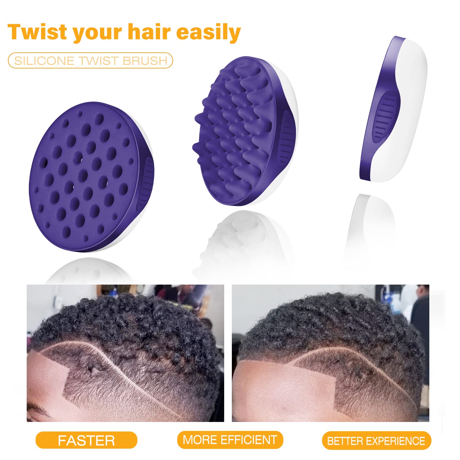 Brosse double-face WTTORDE: surface lisse et ondulée adaptée à tous les cheveux.
