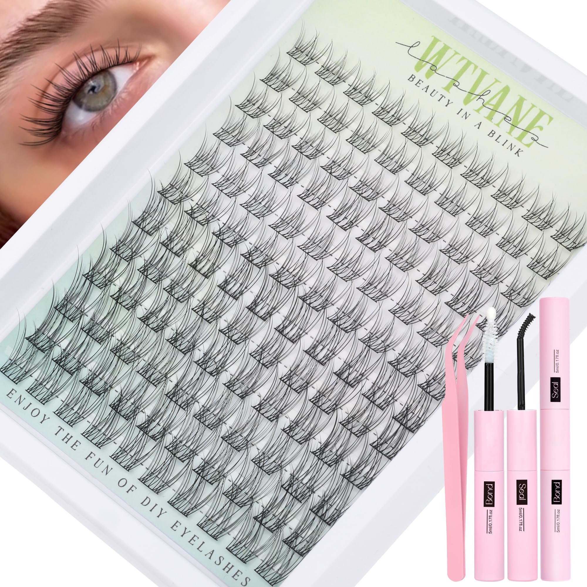 Kit WTVANE cils naturels 10-16 mm pour un look discret.