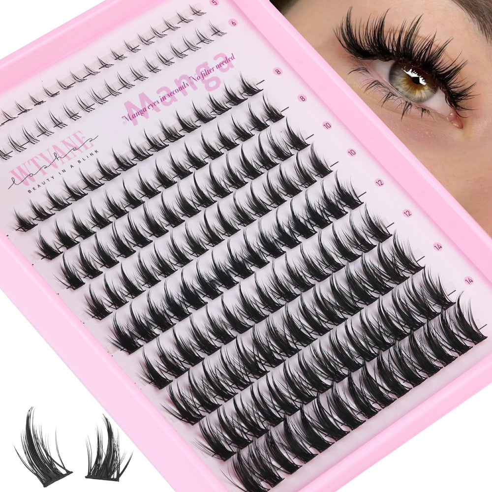 wtvane manga-lash-clusters-hauts-8-16mm: cils hauts ajoutent volume et longueur naturelle