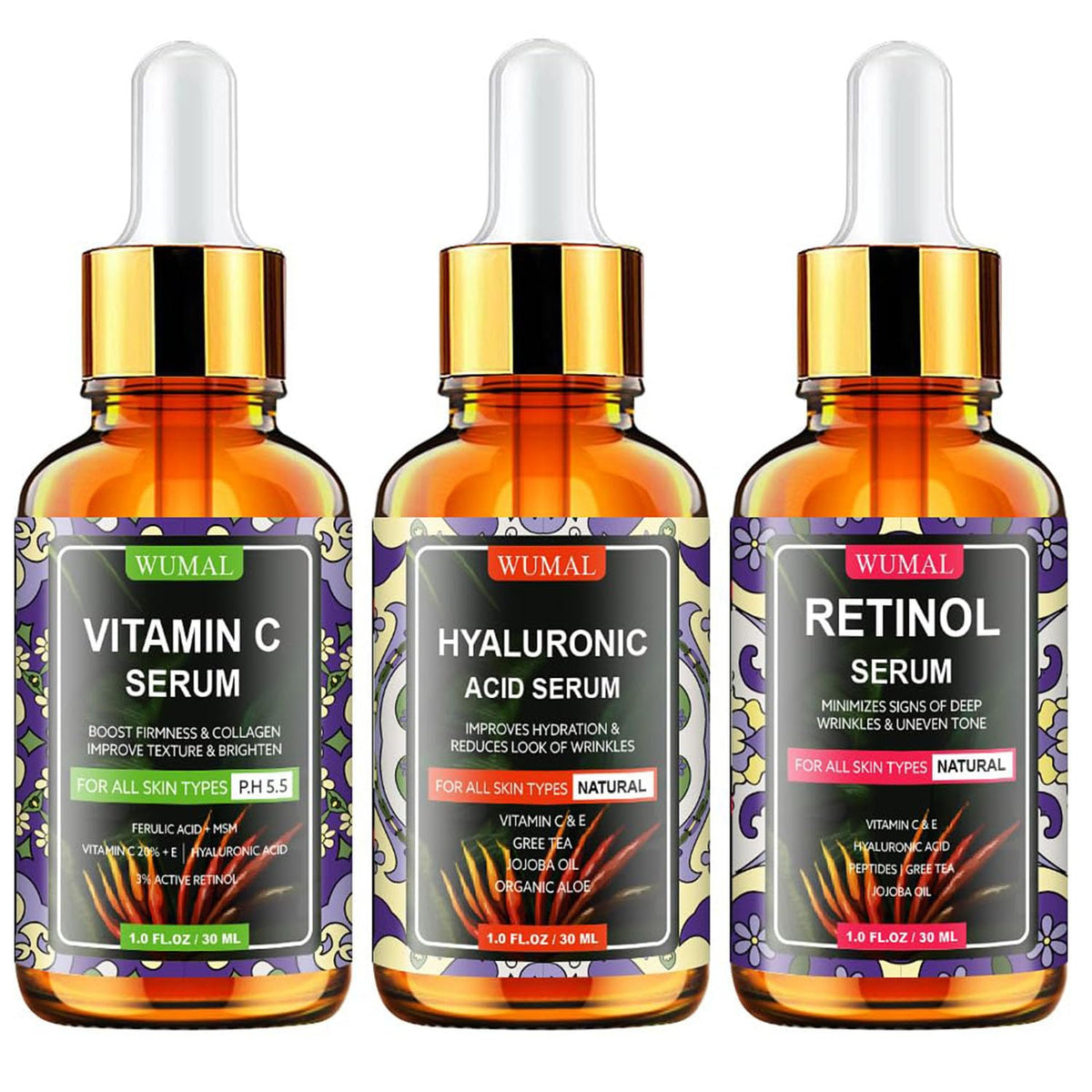 Sérum vitamine C WUMAL en flacon pour éclaircir le teint et booster l'éclat.