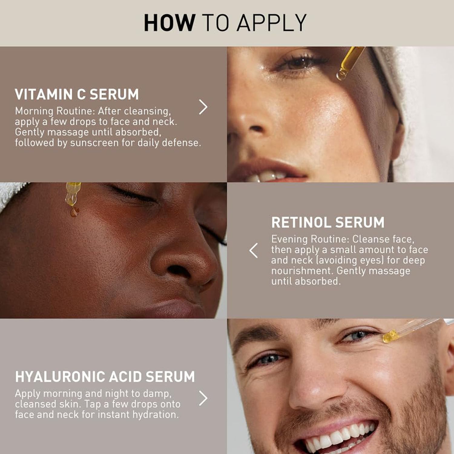 Routine matin avec le trio WUMAL sur le visage pour un éclat frais.