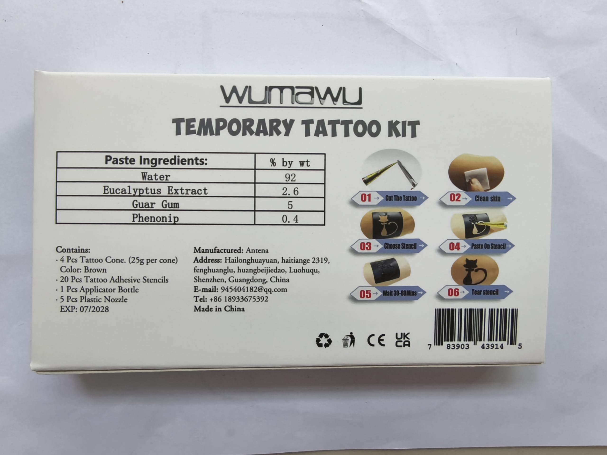 Tatouages temporaires Wumawu idéaux pour fêtes et été