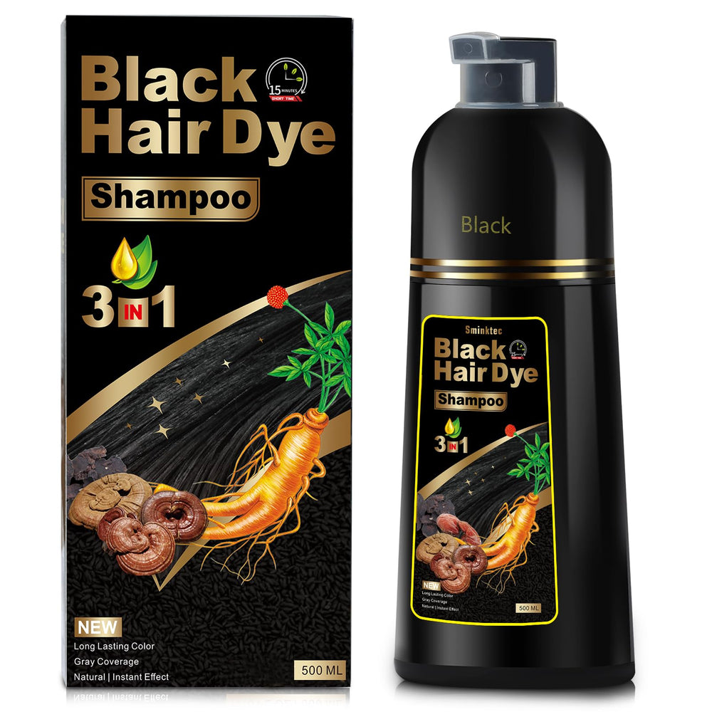WuMeiJL Shampoing colorant 3 en 1, bouteille 500 ml, couverture gris naturel.