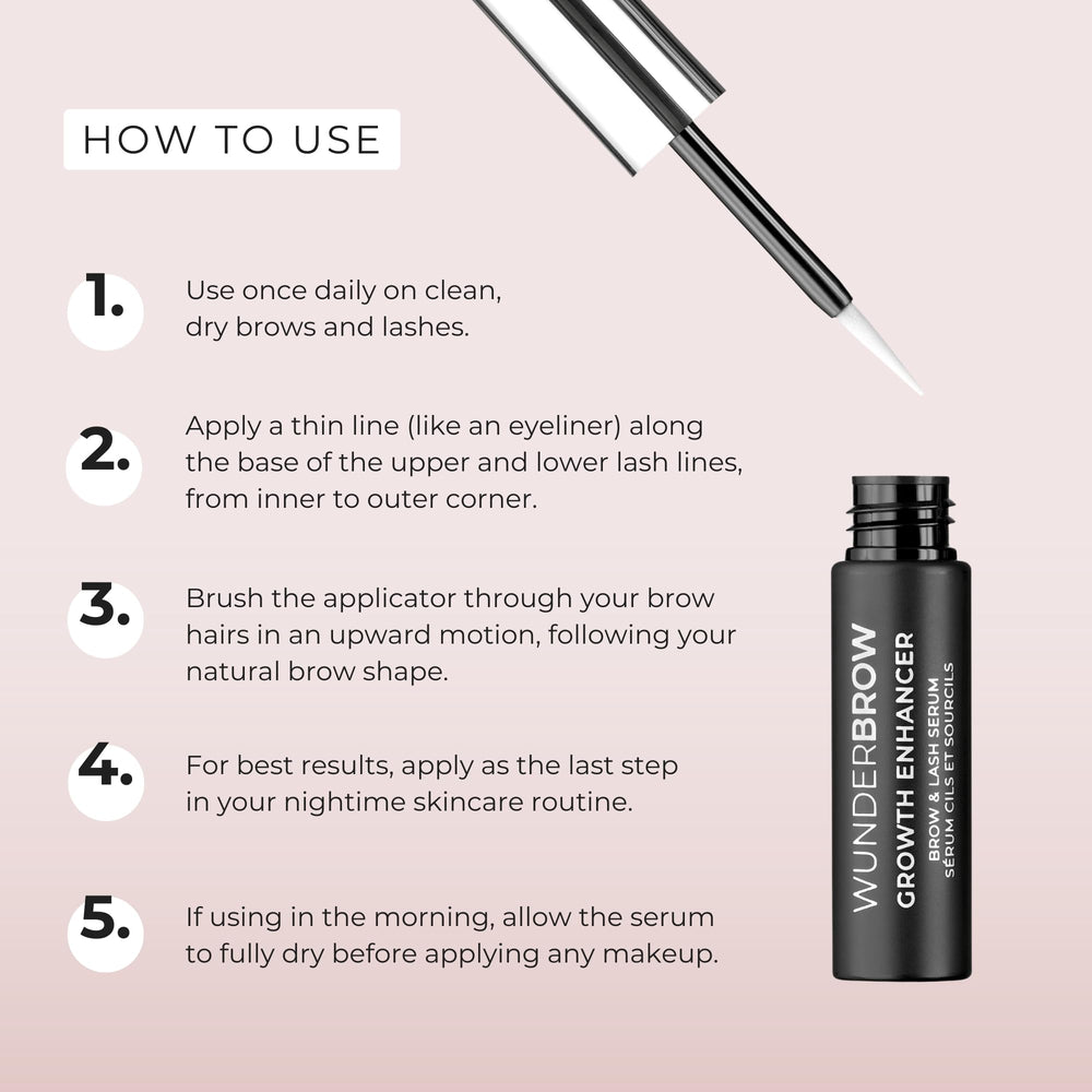 Formule sans parfum, silicone et PEG Wunderbrow Growth Serum