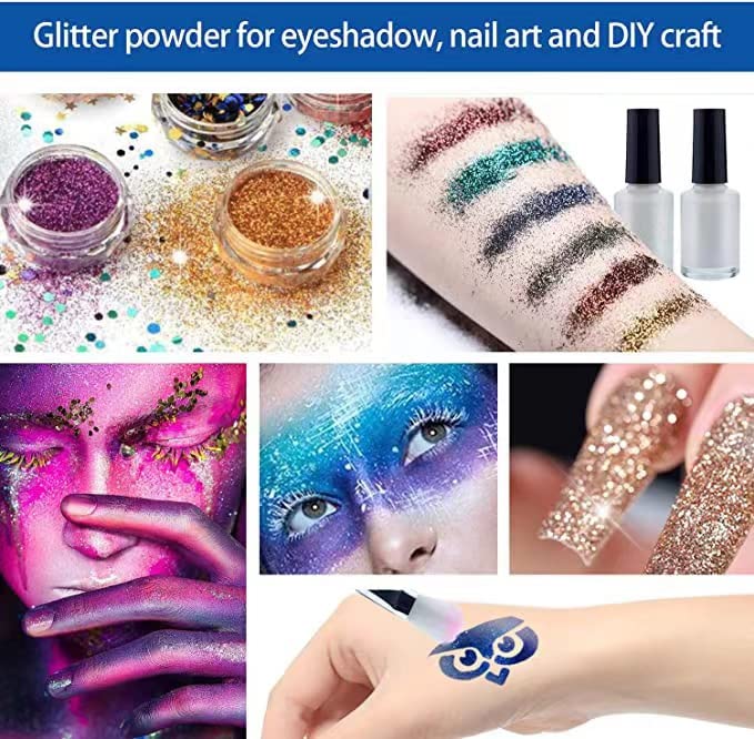 Paillettes Wxfhtda, 24 couleurs brillantes pour scintillement durable.