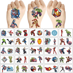 WYKDAG Avengers tatouages temporaires – parfait pour animer une fête et activité créative.