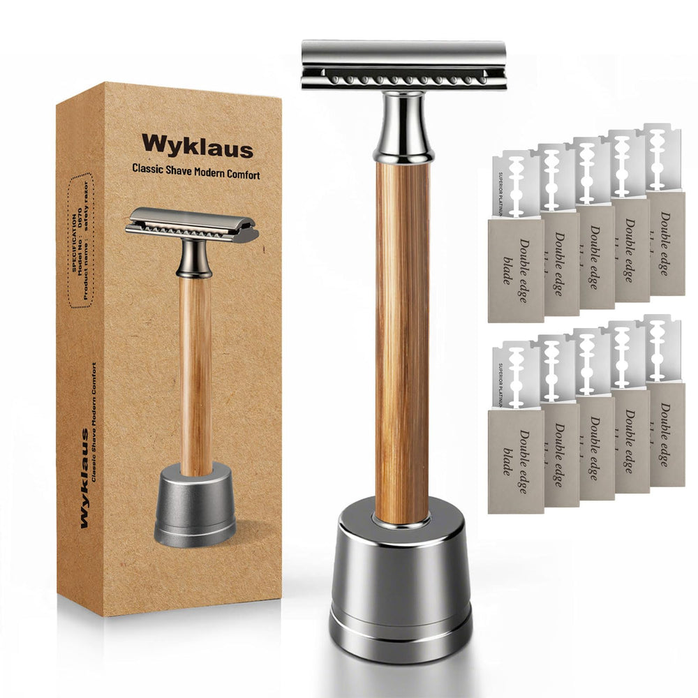 Rasoir Wyklaus à tête en zinc offrant précision et équilibre.
