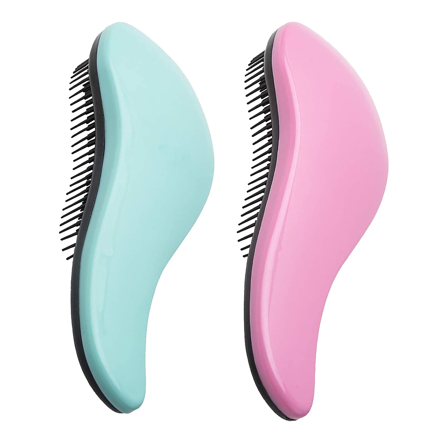 Brosse WYNK démêlante 2-pack vert et rose pour démêler sans douleur.