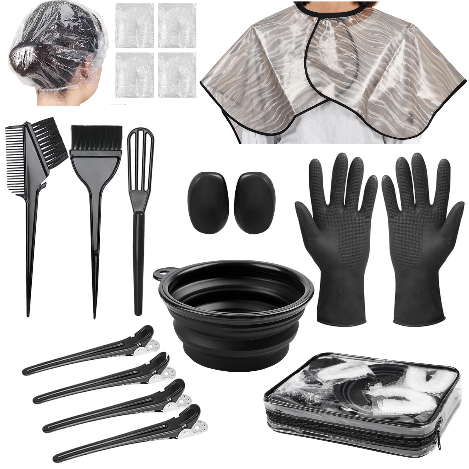Xarchy kit decoloration cheveux 19pcs avec brosse-coloration, idéal pour coloration maison