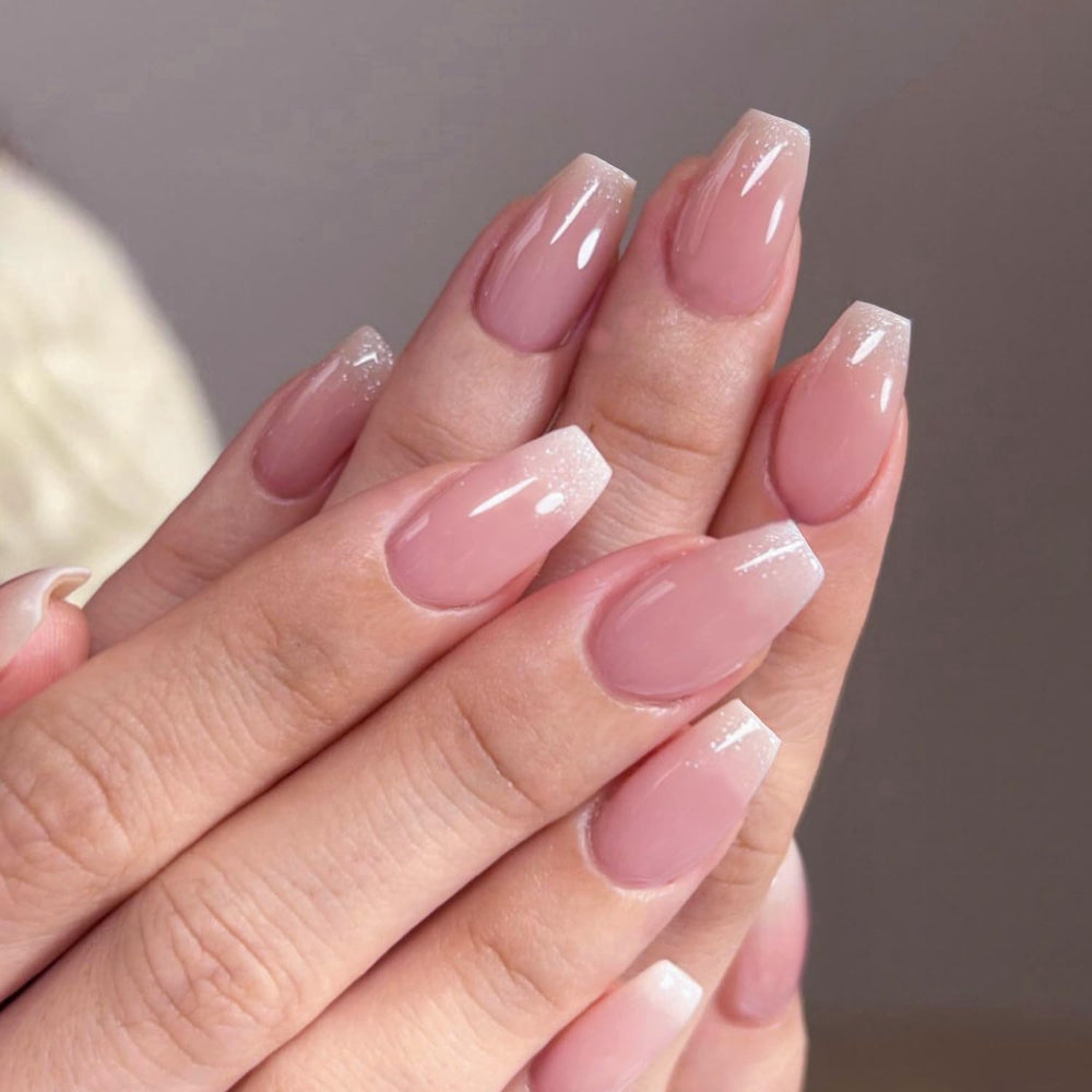 XCREANDO Ongles acryliques Rose, longueur moyenne et allure salon durable.